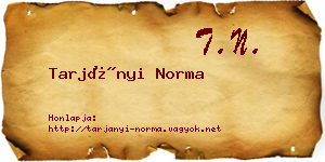 Tarjányi Norma névjegykártya